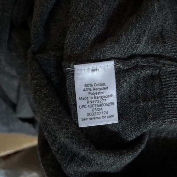 Sonoma Men’s Big & Tall 4XB Charcoal Gray Lightweight Crewneck Layering SweaterW - Picture 7 of 8